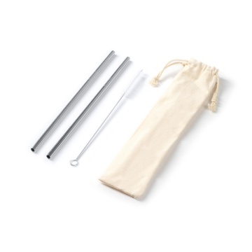 Set de 2 paie din oțel inoxidabil 304 cu husă din bumbac - Img 1