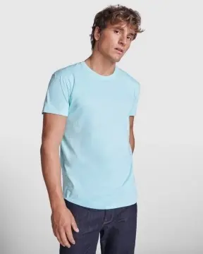 Tricou cu mânecă scurtă şi guler rotund dublu cu elastan