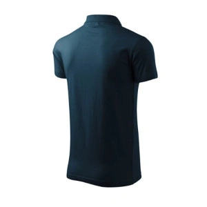 Tricou polo bumbac 100% pentru barbati, bleumarin 180gr/mp - Img 3