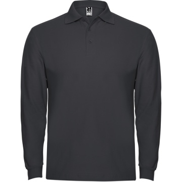 Tricou polo cu mânecă lungă, guler și manșete în canalé 1x1 cu elastan și fantă cu 3 nasturi - Img 8