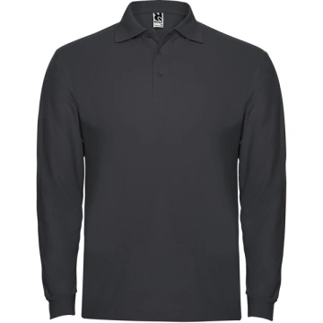 Tricou polo cu mânecă lungă, guler și manșete în canalé 1x1 cu elastan și fantă cu 3 nasturi - Img 8