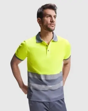 Tricou polo tehnic cu mâneci scurte și vizibilitate ridicată
