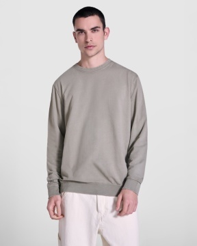 Hanorac unisex cu guler rotund, 100% bumbac Terry (aspect acid wash) - Img 1