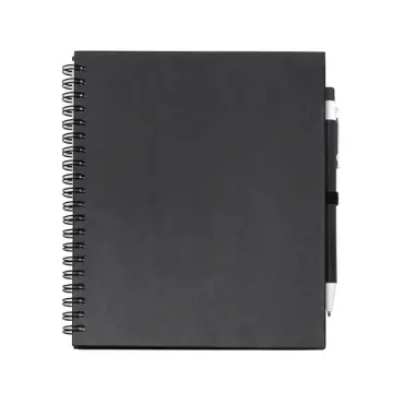 Notebook cu inel spiralat cu foi goale și suport pentru stilou