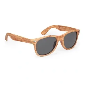 Ochelari de soare clasici, protecție UV 400, ramă efect lemn - Img 5