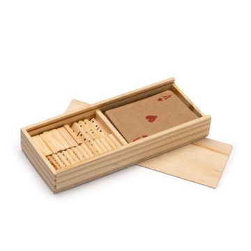 Sel de 2 jocuri include un pachet de cărți din carton reciclat și un domino din lemn - Img 2