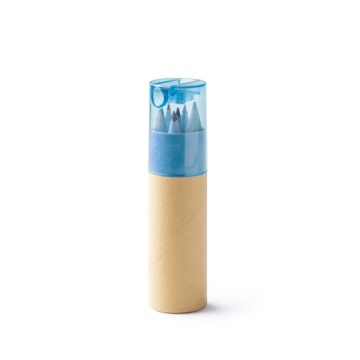 Set de 6 creioane din lemn într-o cutie de carton reciclat cu capac transparent - Img 1