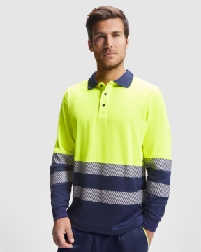 Tricou tehnic polo reflectorizant cu mâneci lungi - Img 1