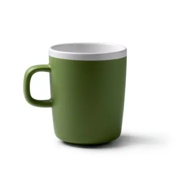 Cana din ceramică în finisaj mat, combinată în alb, are o capacitate de 270 ml - Img 2