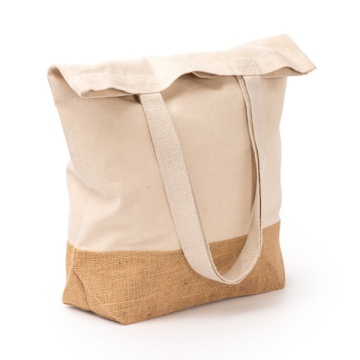 Geantă din bumbac reciclat de 330 g/mp și iută naturală - Img 2