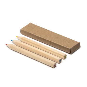 Set de 3 creioane din lemn într-o cutie de carton reciclată - Img 2