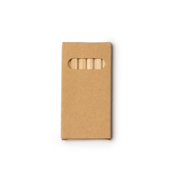 Set de 6 creioane colorate din lemn în cutie de carton reciclat - Img 1