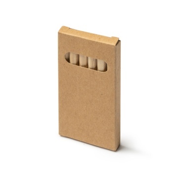 Set de 6 creioane colorate din lemn în cutie de carton reciclat - Img 2