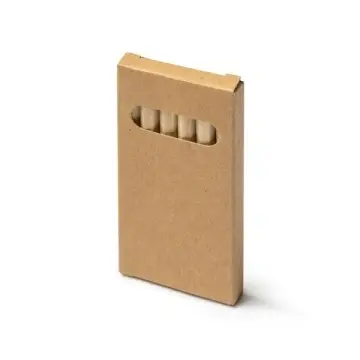 Set de 6 creioane colorate din lemn în cutie de carton reciclat - Img 2