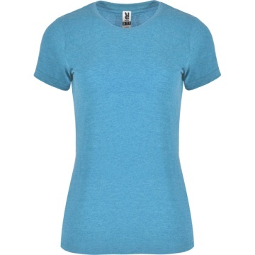 Tricou dama cu mânecă scurtă cambrat, în culori melanj - Img 3