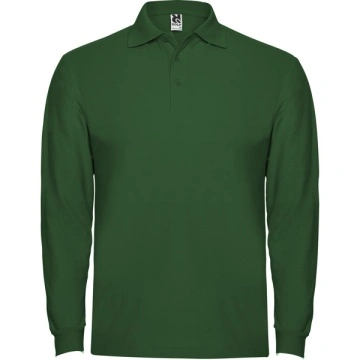Tricou polo cu mânecă lungă, guler și manșete în canalé 1x1 cu elastan și fantă cu 3 nasturi - Img 10