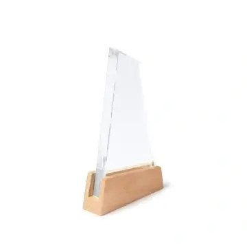Trofeu din sticlă cu design nautic și bază din bambus - Img 2