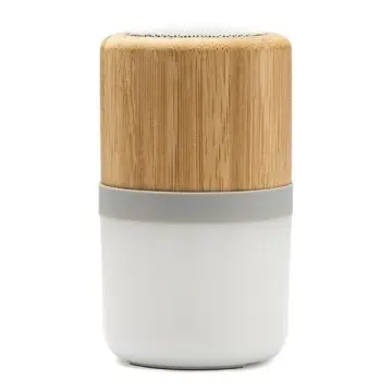 Boxa wireless din bambus și lumină LED multicoloră