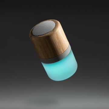 Boxa wireless din bambus și lumină LED multicoloră - Img 4