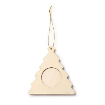 Ornament cadru foto de Crăciun din lemn cu o capacitate de 4,5 cm în diametru