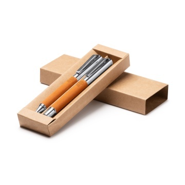 Set de pixuri cu bilă și tip roller cu structură principală din piele reciclată, mecanism de răsucire și detalii metalice - Img 2