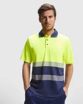 Tricou polo tehnic de vizibilitate ridicată, cu mânecă scurtă