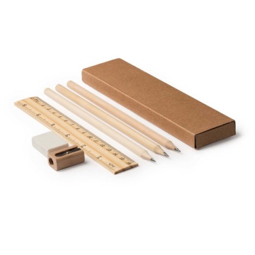 Writing set in natural wood, presented in a cardboard case - Img 2