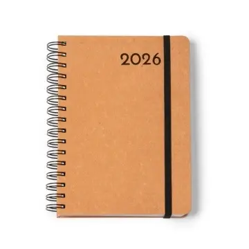 Carnet A5 cu inele, cu coperți din piele reciclată