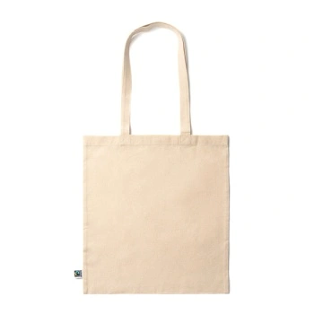 Geantă de umăr din bumbac Fairtrade 100% (180 g/mp), cu mânere lungi ranforsate de 70 cm