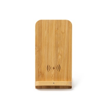 Încărcător wireless cu corp natural din bambus - Img 1