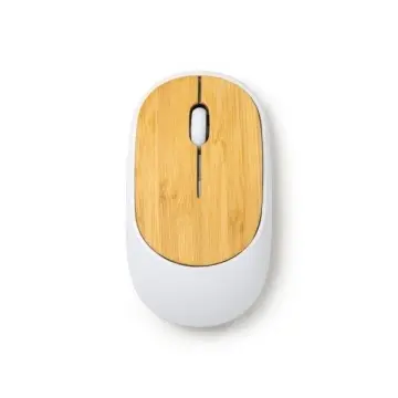 Mouse wireless din bambus și ABS reciclat cu senzor optic de precizie