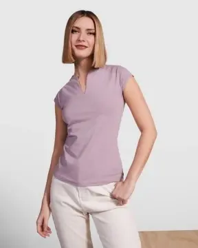 Tricou cambrat cu guler tunică dama