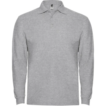 Tricou polo cu mânecă lungă, guler și manșete în canalé 1x1 cu elastan și fantă cu 3 nasturi - Img 12