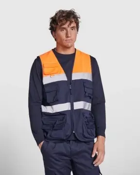 Vestă cu mai multe buzunare de vizibilitate ridicată