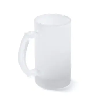 Cană din sticlă borosilicată cu efect de gheață, specială pentru personalizare prin tehnica de sublimare - Img 2
