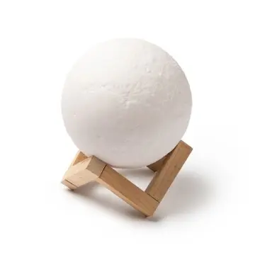 Difuzor wireless cu design lunar elegant, cu bază din lemn