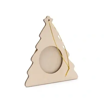 Ornament cadru foto de Crăciun din lemn cu o capacitate de 4,5 cm în diametru - Img 3