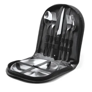 Set de tacâmuri și farfurii din oțel inoxidabil camping
