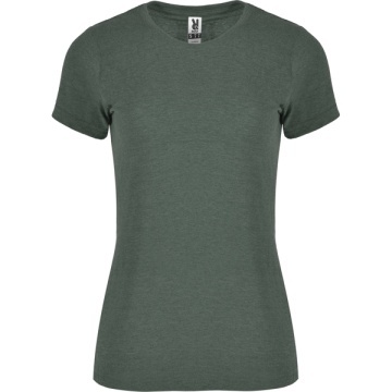 Tricou dama cu mânecă scurtă cambrat, în culori melanj - Img 6