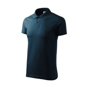 Tricou polo bumbac 100% pentru barbati, bleumarin 180gr/mp - Img 2