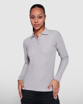 Tricou polo cu mânecă lungă, guler și manșete canelate 1x1 cu elastan și fantă cu 3 nasturi - Img 1