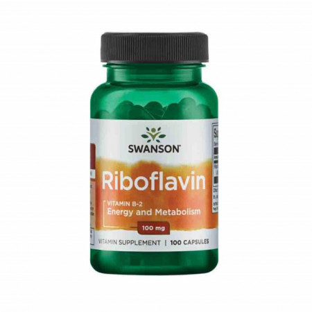 Riboflavin Vitamin B-2 (Riboflavină), 100mg, Swanson, 100 capsule