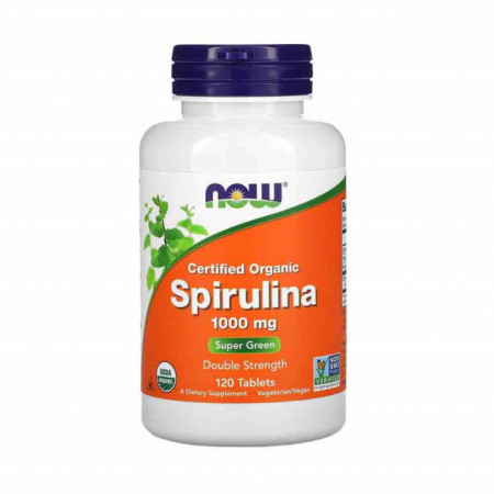 Spirulina Certificata Organic 1000 mg 120 tablete Now Foods