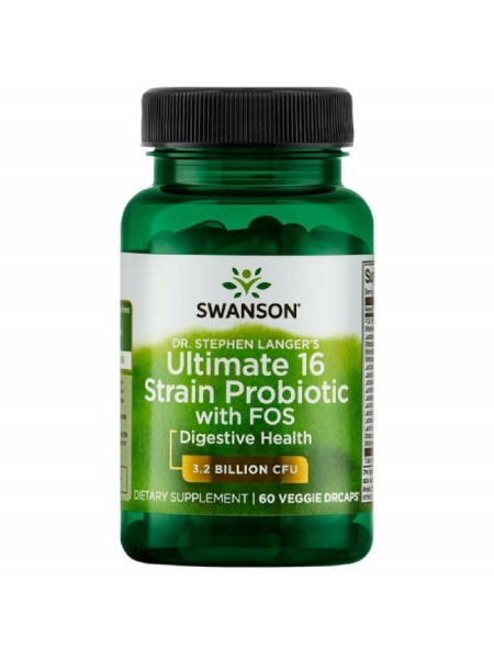 Ultimate 16 Strain Probiotice FOS 60 vcaps DRcaps Dr Stephen Langer's Swanson SWA051