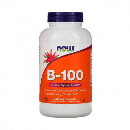 Vitamin B-100 100 mg, 250 capsule Complex Vitamina B Now Foods