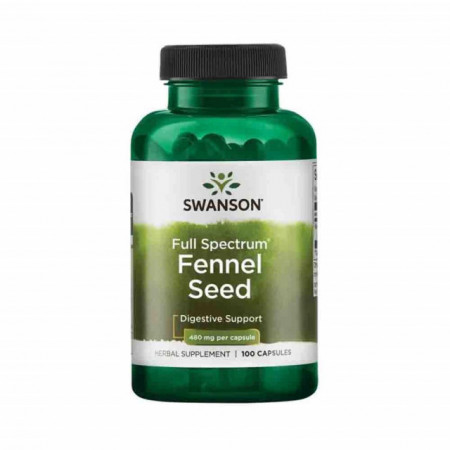 Full Spectrum Fennel Seed (Semințe de Fenicul) 480mg, Swanson, 100 capsule