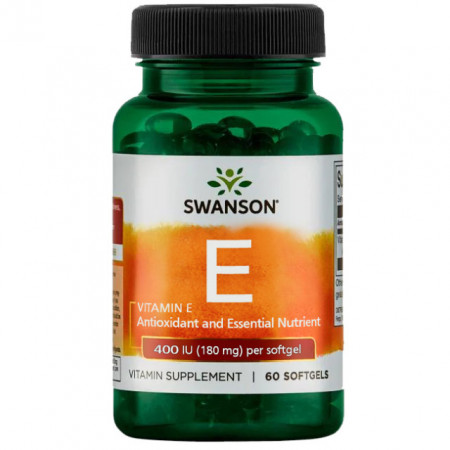 Vitamina E 400 ui 180 mg 60 capsule Swanson Dl-Alfa Tocoferol