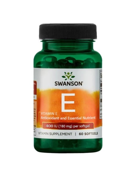Vitamina E 400 ui 180 mg 60 sgels Dl-Alfa Tocoferol Swanson SW1438