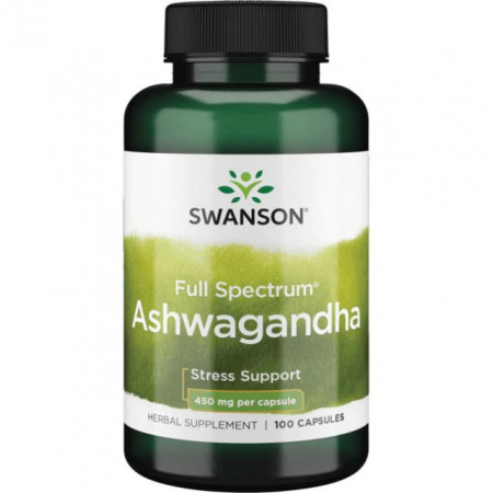 Ashwagandha - Ginseng Indian 450 mg 100 capsule Swanson Beneficii Pret