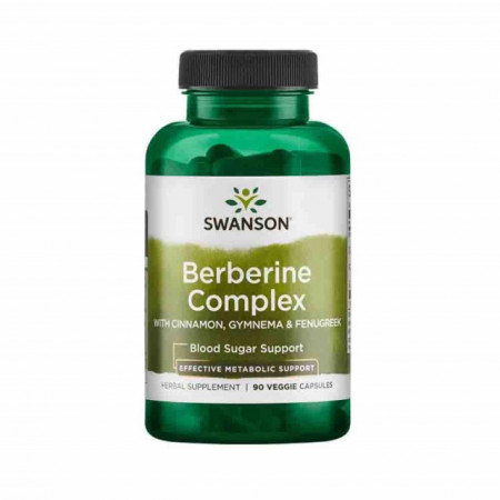 Berberine Complex with Cinnamon, Gymnema & Fenugreek, Swanson, 90 capsule Berberina Glicemie Diabet